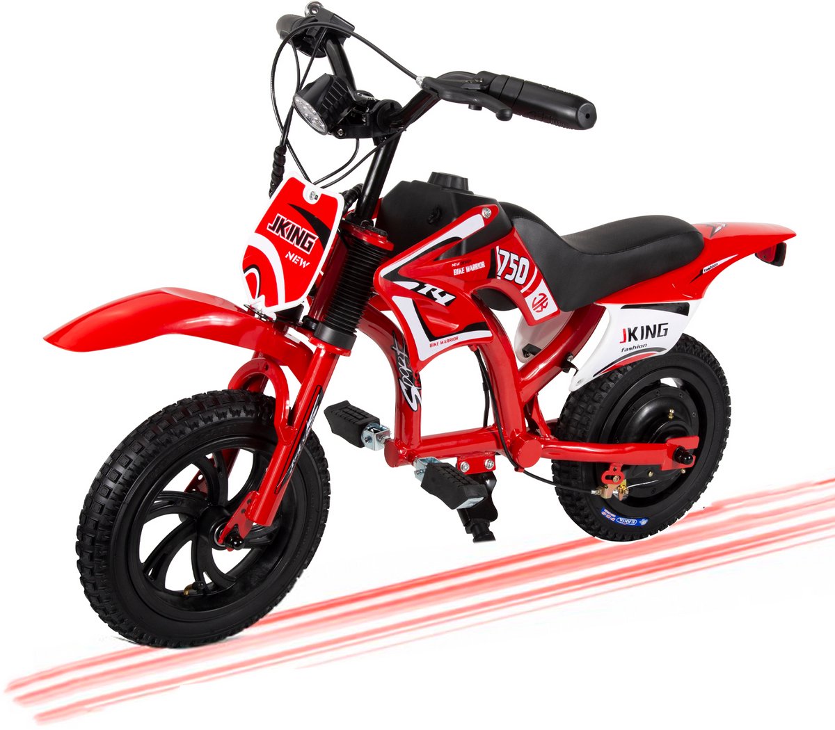 kzq kinder crossmotor elektrische kinder motor 12 inch 200w accu 16 km u led verlichting lcd display dubbel schijfrem rood