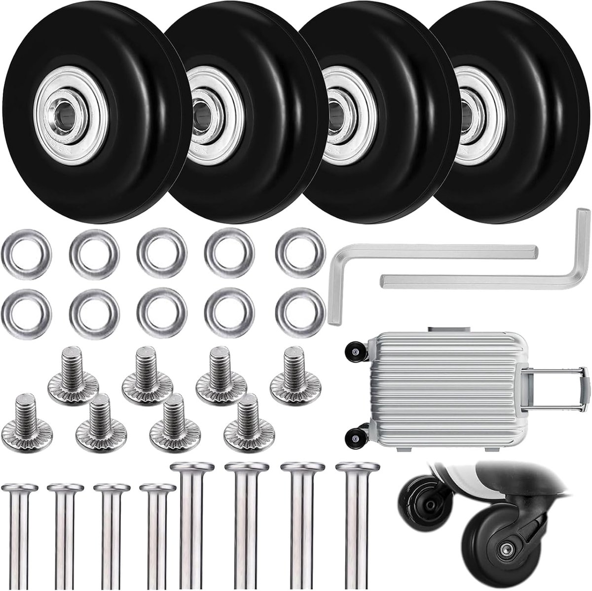 la maggior 4 pack luggage replacement wheels 45x18 replacement wheels for luggage replacement wheels double bearings shopvlot