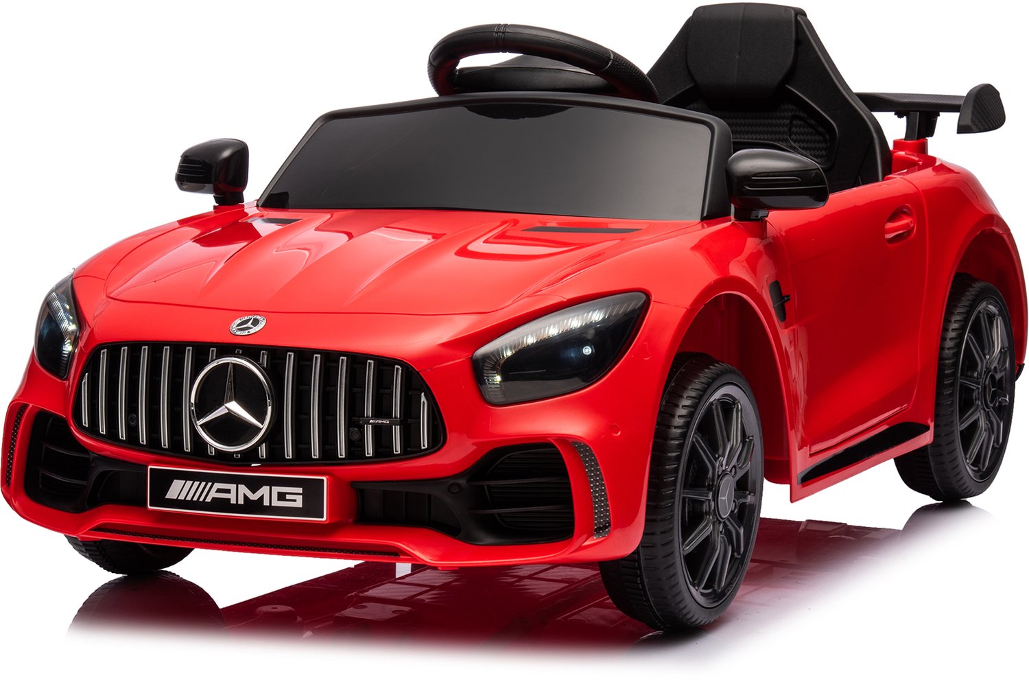 leadzm mercedes benz amg gtr elektrische kinderauto met 2 4g afstandsbediening led koplampen mp4 claxon en muziek rood
