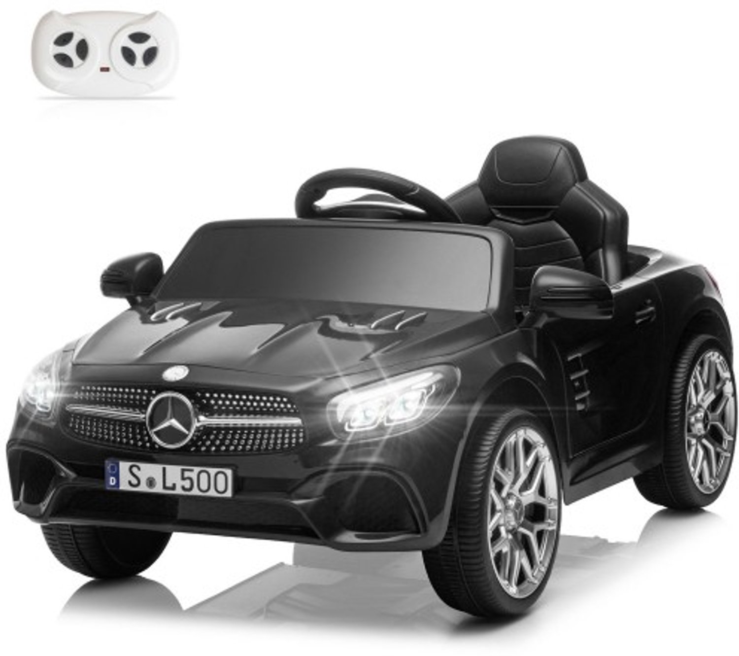 LEADZM Mercedes-Benz SL500 elektrische kinderauto met 2,4 GHz-afstandsbediening, 12 V, zwart Speelgoedaccuvoertuig kopen online