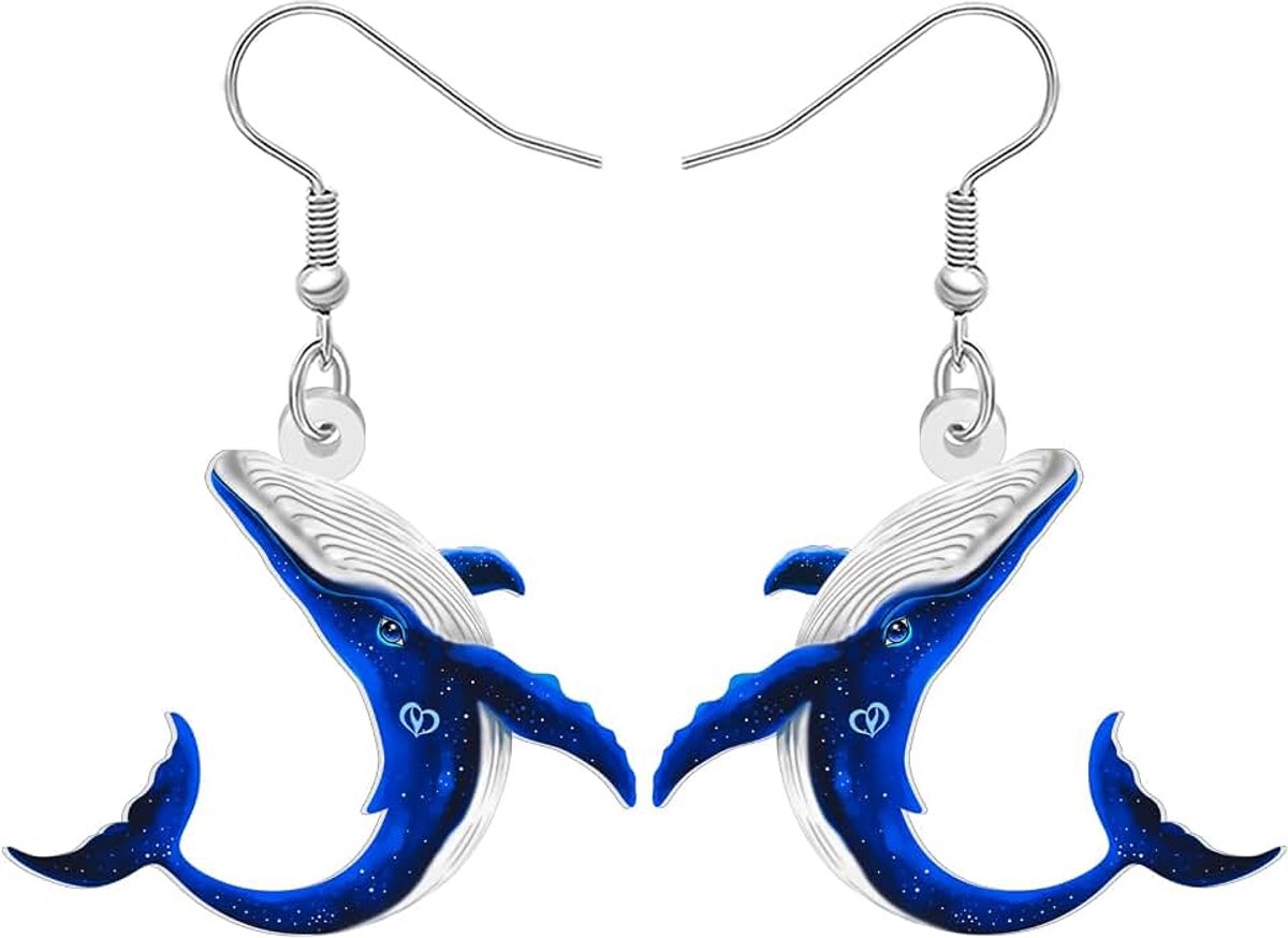 leuke blauwe walvis dangle drop oorbellen fun oceaan dier ontwerp zee leven vis sieraden strand geschenken voor vrouwen dier liefhebbers charms