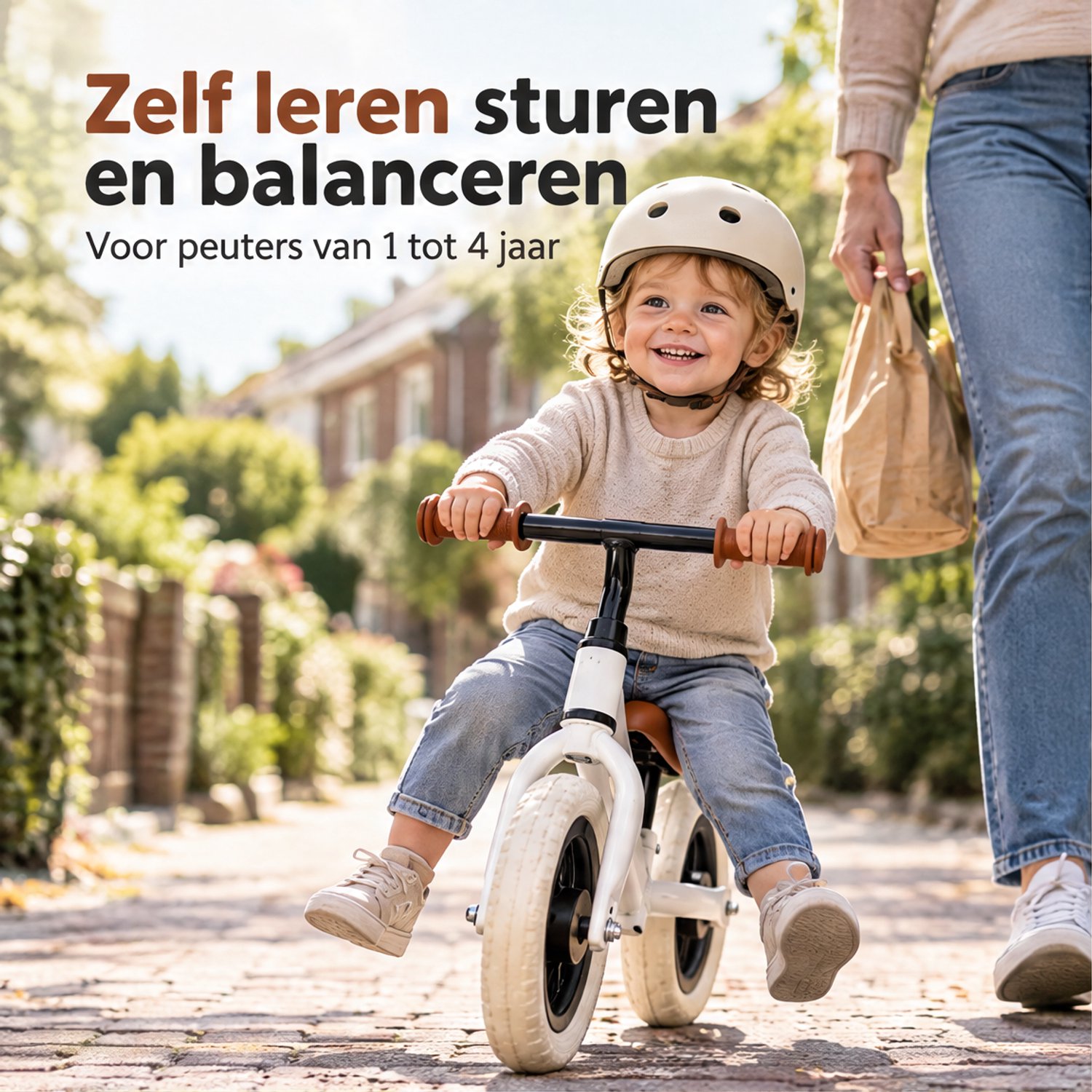 Lomera Loopfiets Wit - Balance Bike - Loopfiets 2 Jaar - Kinderfiets - Fiets zonder Pedalen - Peuterfiets - Balansfiets voor Jongens en Meisjes Loopfiets kopen online