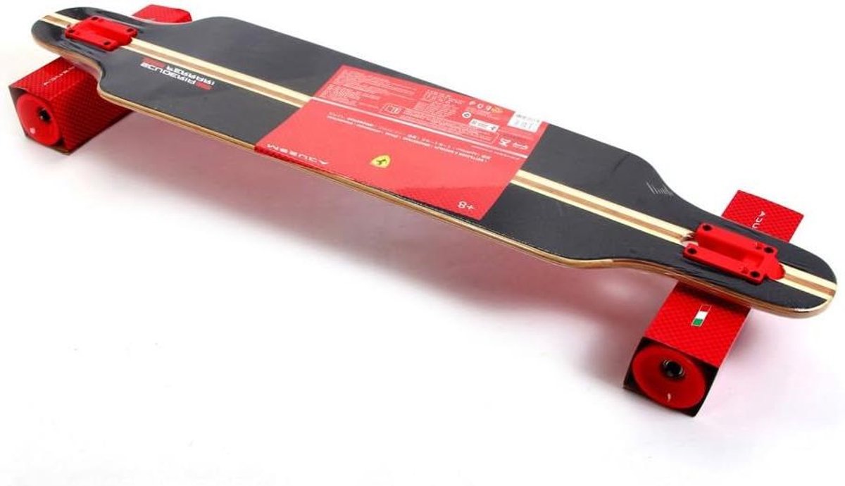 longboard bamboe skateboard cruisen en carven drop through asmontage 103 cm rood