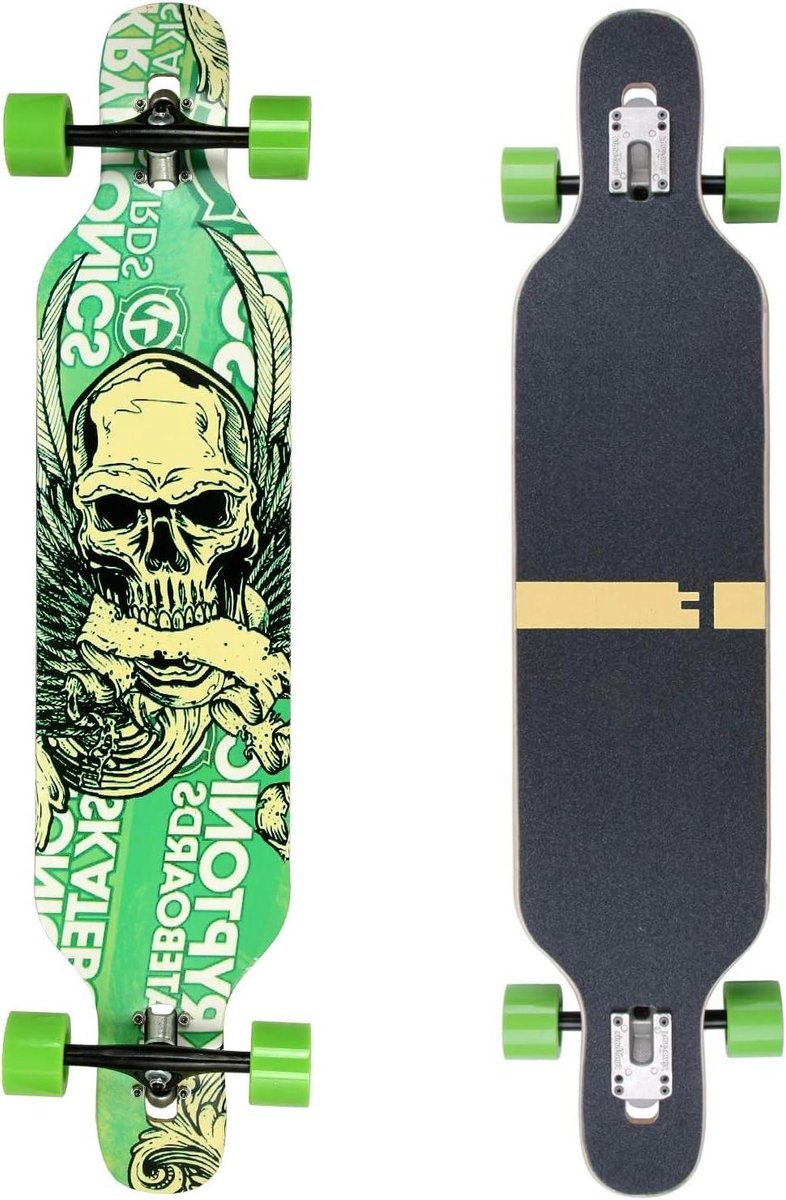 longboard camber board cruisen en slides flex2 tot 84 kg 106 cm lengte multicolor