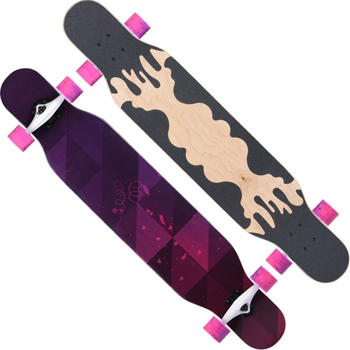 longboard cruiser skateboard dance board skateboard deck stadse ritten 7 lagen esdoorn hout