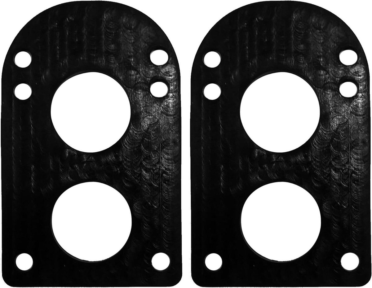 Longboard Shockpads - Skateboard Riserpads - Soepeler Cruisen - Afgeronde Baseplaat - 3mm dik - Zwart Skateonderdeel kopen online