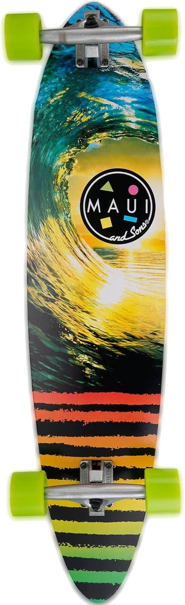 longboard skateboard compleet board buiten cruisen 7 laags esdoorn 96 cm zwart