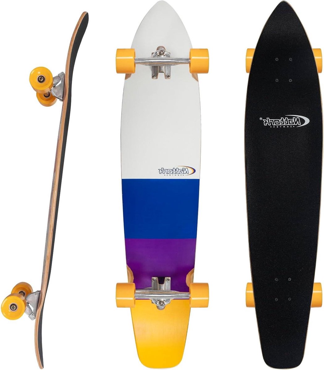 Longboard Skateboard - Compleet Board - Weg van het werk - Bamboe en Esdoorn - 107 cm - Drie kleuren Longboard kopen online