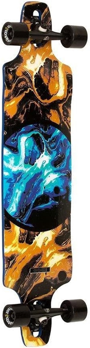 Longboard - Skateboard - Cruisen en Glijden - Drop-through Assen - 41 inch - Blauw Goud Longboard kopen online