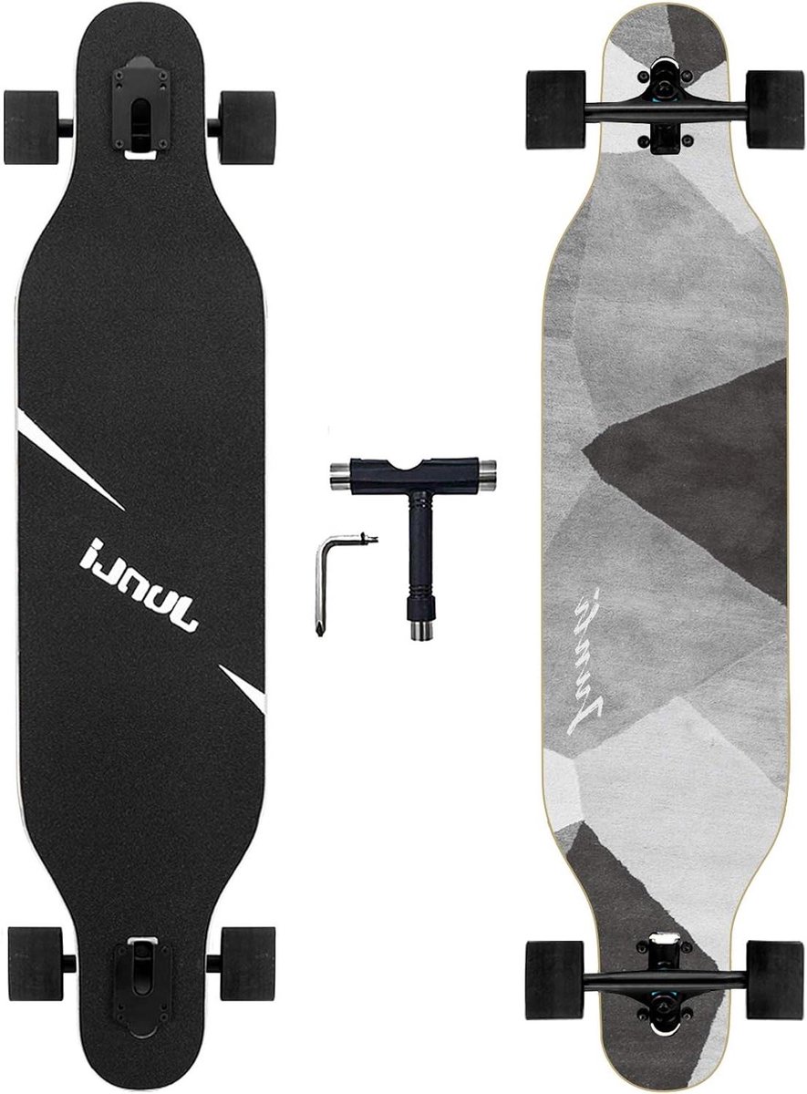 Longboard Skateboard - Cruiser Board - Vrij Rijden - 8-Laags Esdoorn Dek - 41 Inch - Grijze Zone Longboard kopen online