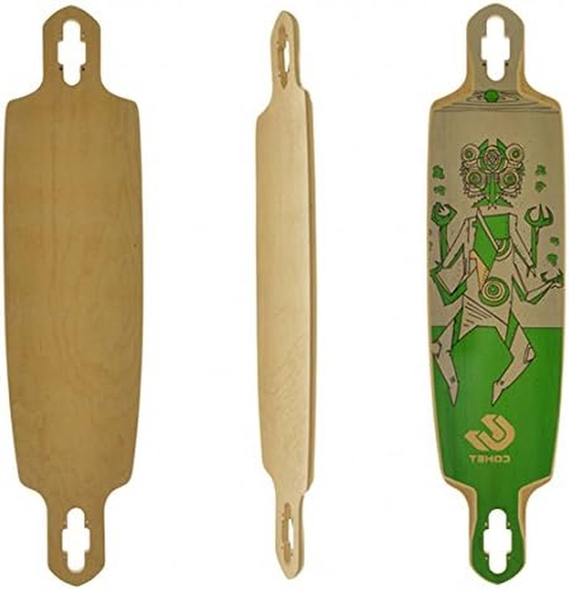 Longboard - Skateboard Cruiser - Cruisen en Carven - Drop Thru Shape - 107 cm - groen Longboard kopen online