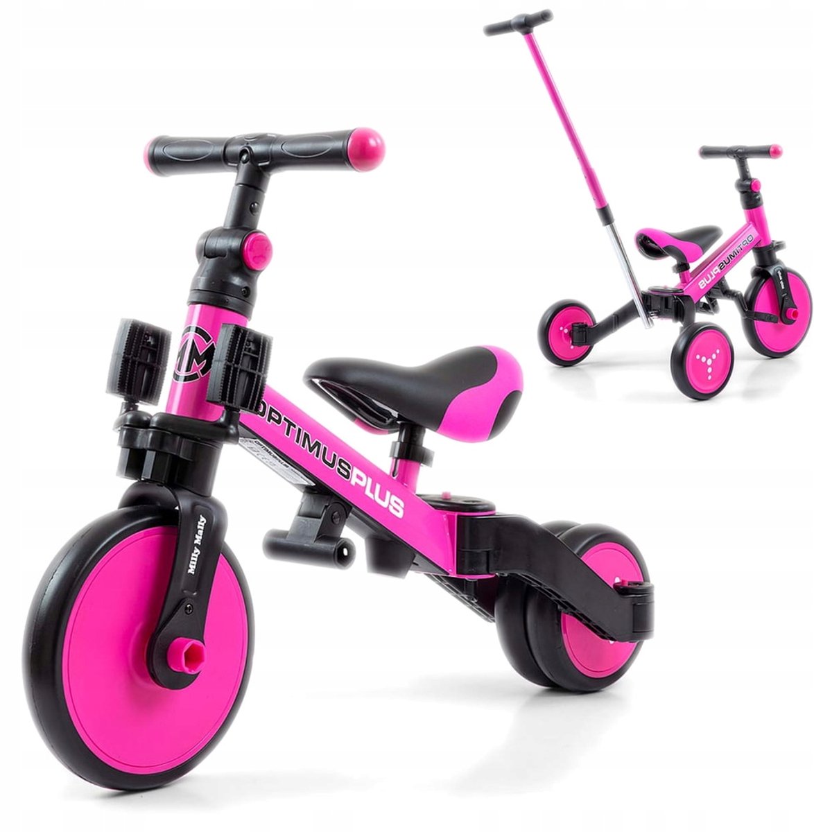 loopfiets 4 in 1 optimus roze groeit mee met uw kind