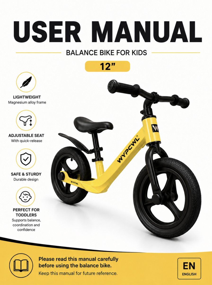 loopfiets balance bike baby loopfiets 2 jaar 12 inch lichtgewicht verstelbaar stuur en zadel groen