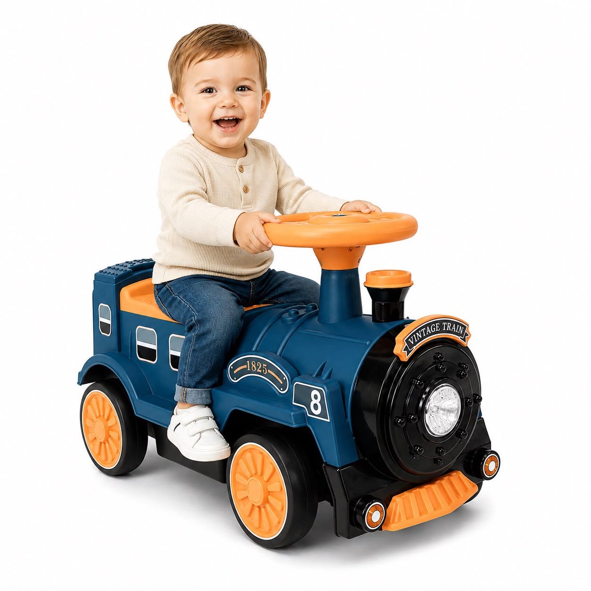 looptrein voor kinderen 2 5 jaar loopauto peuter oranje blauw max 20 kg