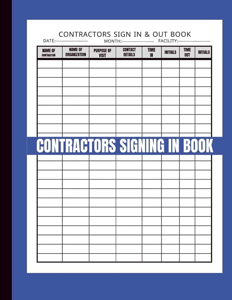 Mathis Contractors Signing In Book , Contractors Signing In and Out Book , Construction Site Log Book ,Log Book for Visitors and Contractors Sign-In & Sign-Out Step kopen online