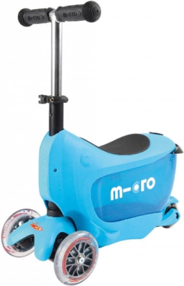 micro mobility mini2go deluxe plus kinderen step met drie wielen blauw