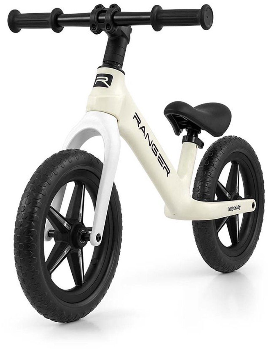 Milly Mally Ranger Flash loopfiets 12 inch wit - Kinderloopfiets Loopfiets kopen online