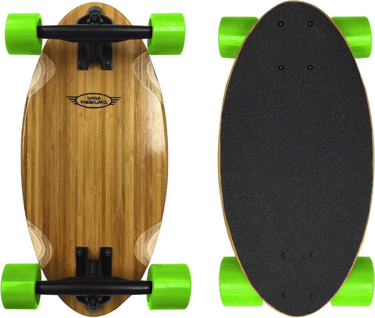 mini cruiser skateboard compact board stad verkenning ingebouwd handvat 58 mm wielen groen
