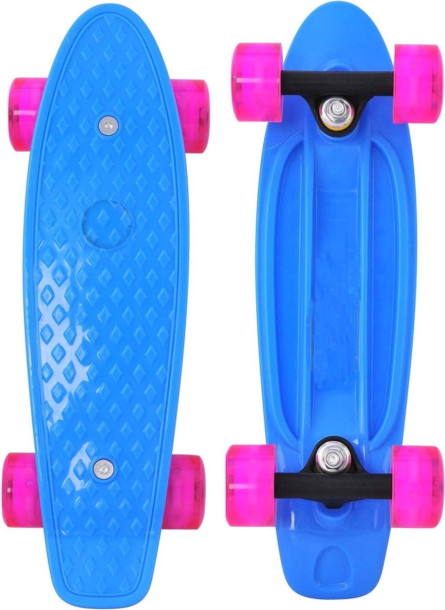mini cruiser skateboard compact board stadstransport antislip dek 17x5 inch blauw