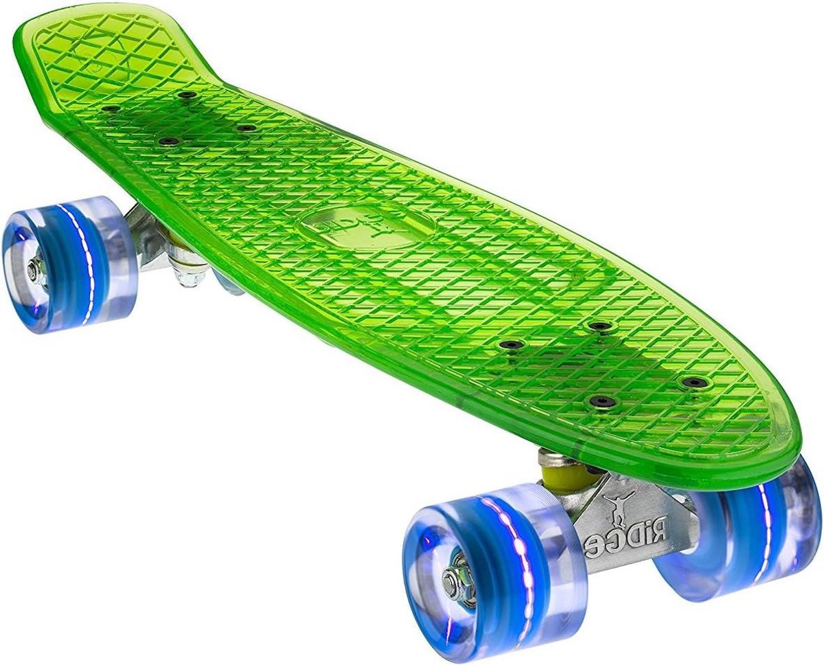 mini cruiser skateboard cruiserboard skateboard stad cruisen helder polycarbonaat dek 55 cm groen blauw