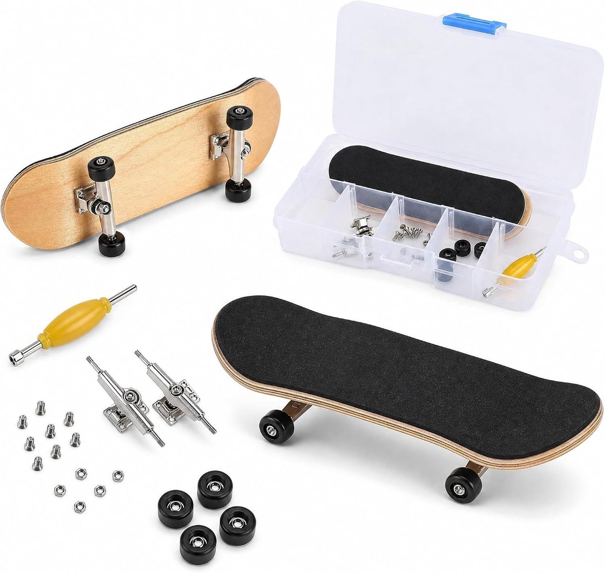 Mini Fingerboard Skate Set van 1 stuk van Maple Wood en Alloy, Perfect voor Ontspanning en Fun met Vingers (Zwart) Skateonderdeel kopen online