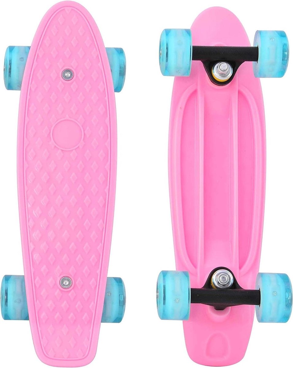 mini skateboard cruiser board stad verkenning hoge bounce wielen 17 x 5 inch roze