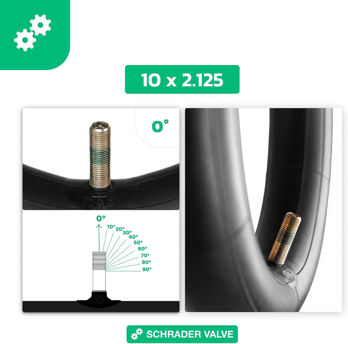 MOOVMOOV Inner Tube 10 x 2.125 with Straight Valve – for Ninebot F25, F30, F65 and others – Inner Tubes for 25 cm - ShopVlot Buitenspeelvoertuigaccessoire kopen online