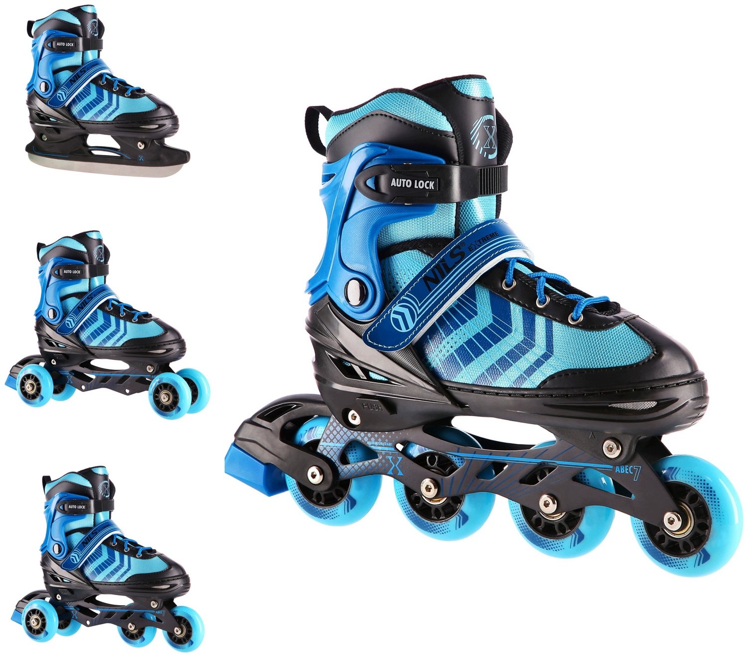 Nils Extreme 4-in-1 Schaatsen/Skeelers/Schoenen Maat 34-38 Rolschaatsen kopen online