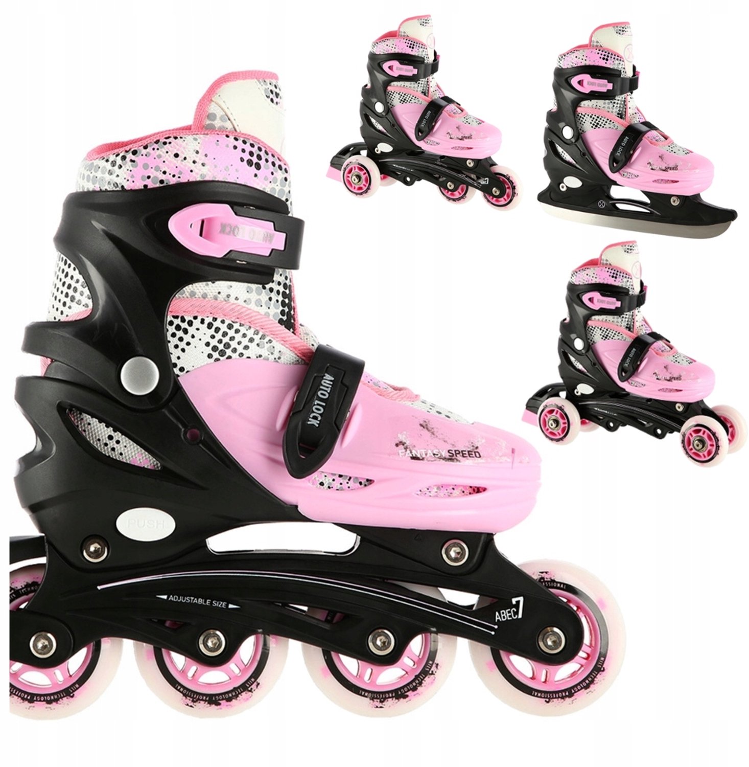 nils extreme 4 in 1 schaatsen skeelers voor meisjes maat 35 38
