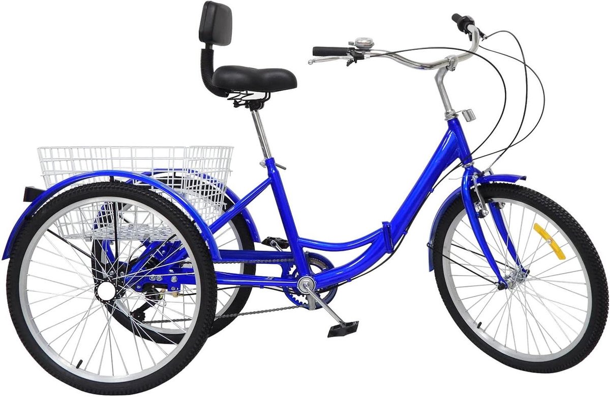 opvouwbare driewieler driewieler fiets boodschappen doen opvouwbaar ontwerp 24 inch blauw