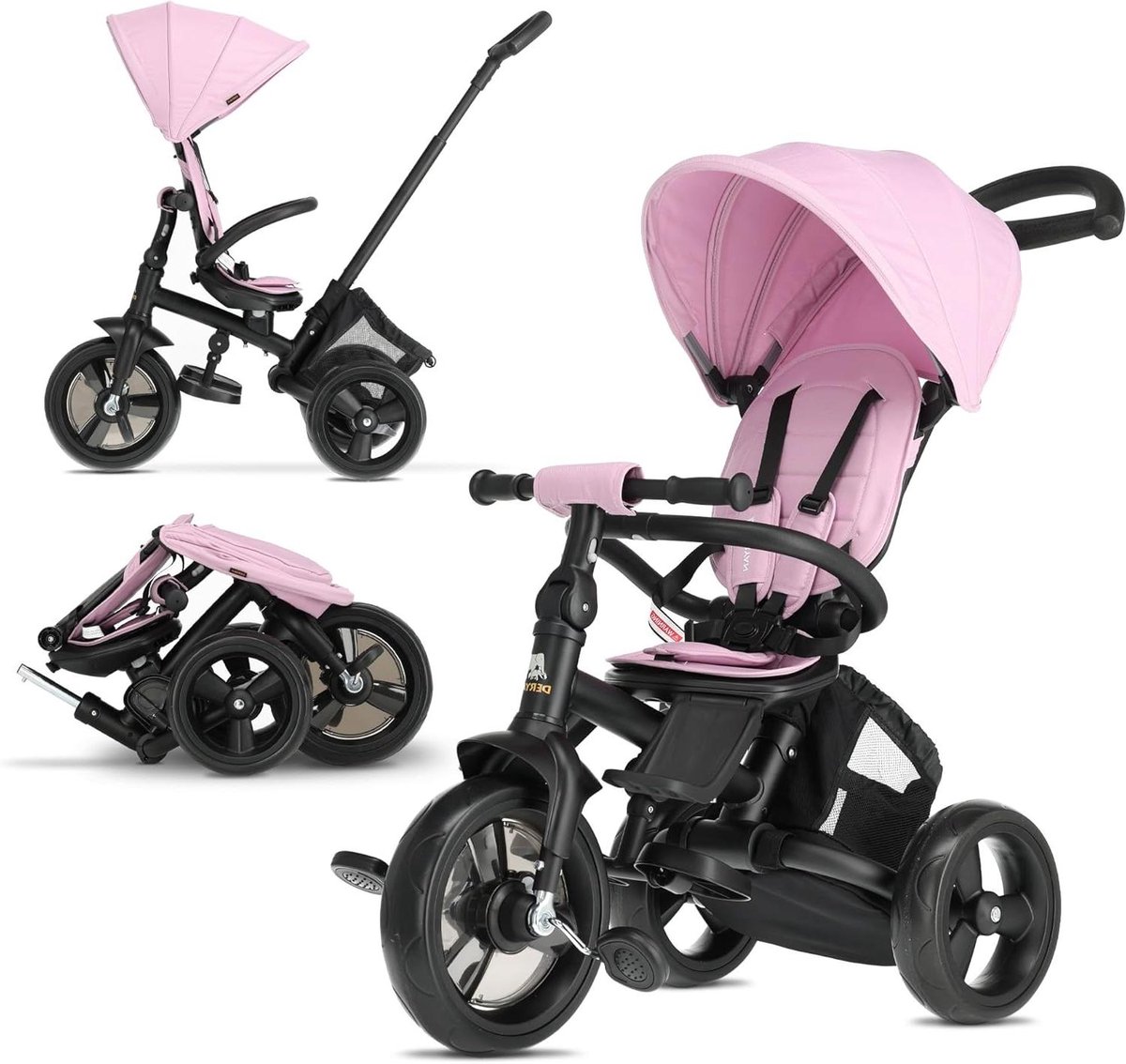 Opvouwbare Driewieler - Kinderdriewieler Loopfiets - Buitenspelen - Compact Opvouwbaar - 102 x 49 x 101 cm - Beige Driewieler kopen online