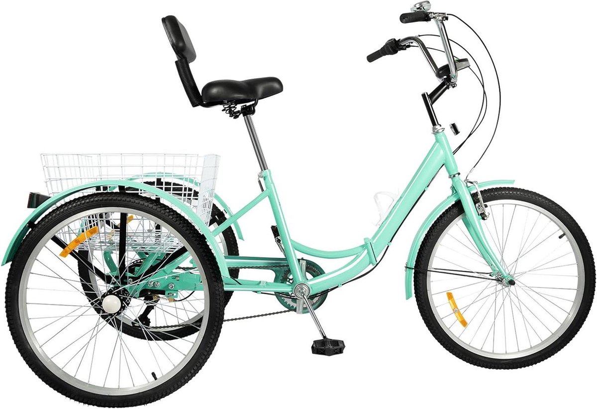 Opvouwbare Driewieler - Volwassen Trike - Comfortabel Fietsen - Grote Boodschappenmand - 24 inch Wielen - Groen Driewieler kopen online