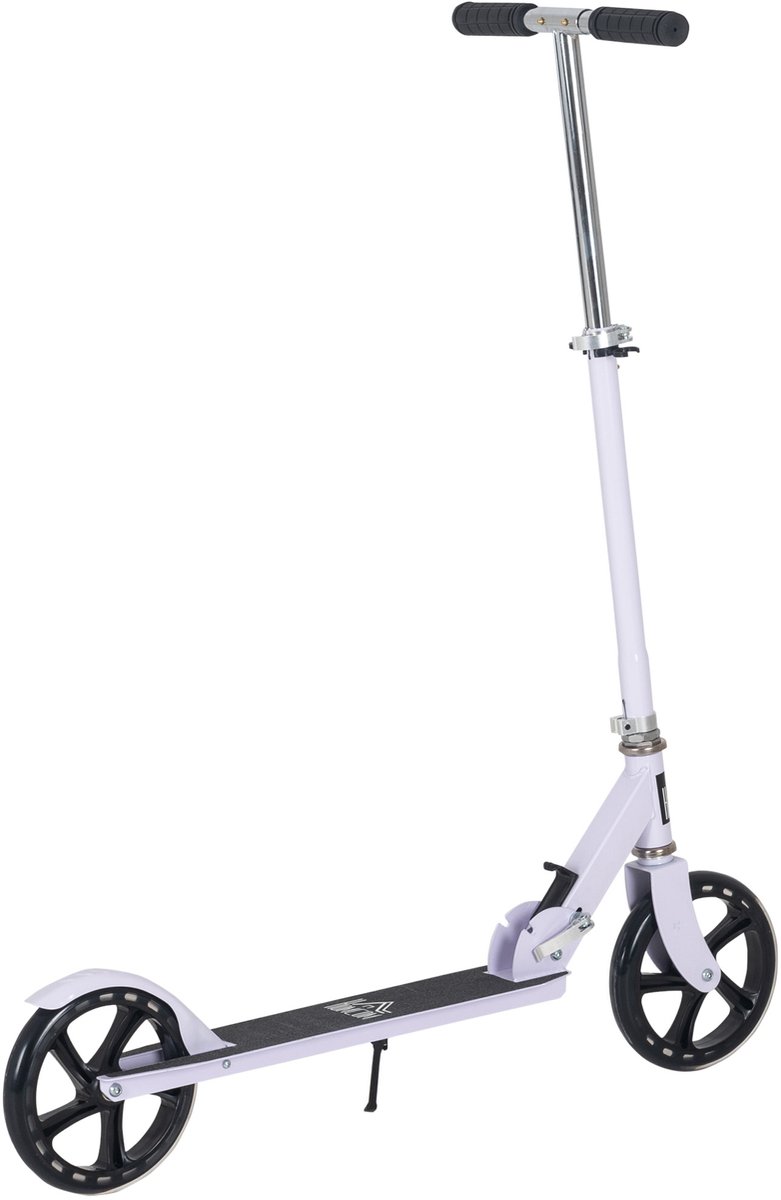 Opvouwbare step met in 4 standen verstelbare stuurhoogte en achterrem voor kinderen en tieners - maximaal gewicht 100 kg - 88L x 37B x 75-100H cm - wit Step kopen online
