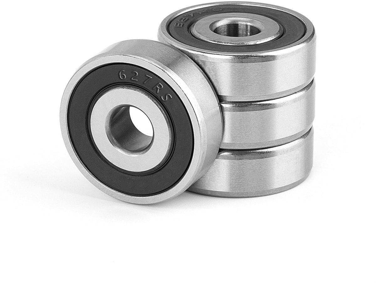 pack of 4 627 2rs miniature groove ball bearings 7 x 22 x 7 mm rubber skateboard wheel bearings double sealed chrome shopvlot