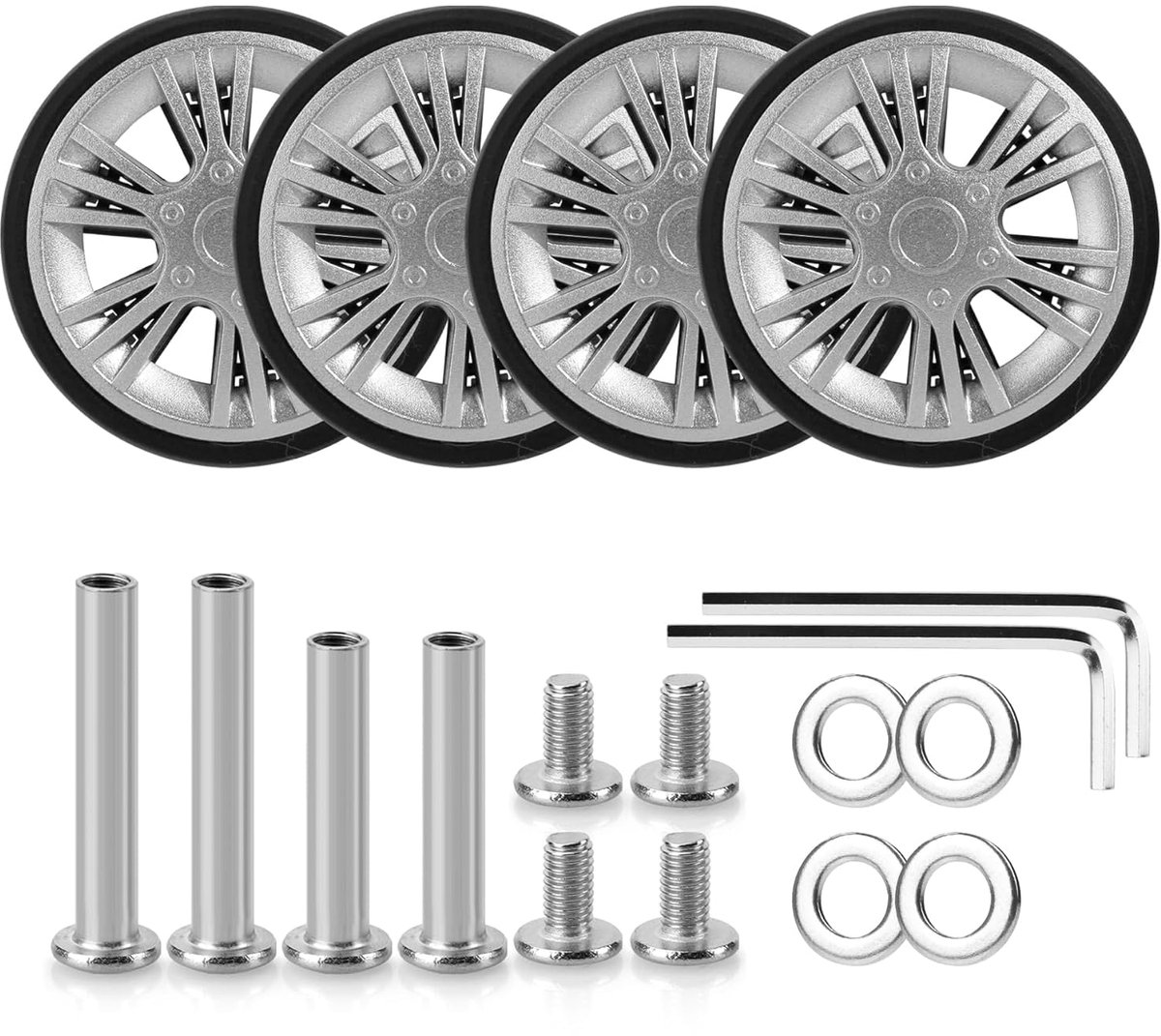 pack of 4 replacement wheels 55 x 11 mm case replacement wheels black rubber replacement wheels for double wheels shopvlot