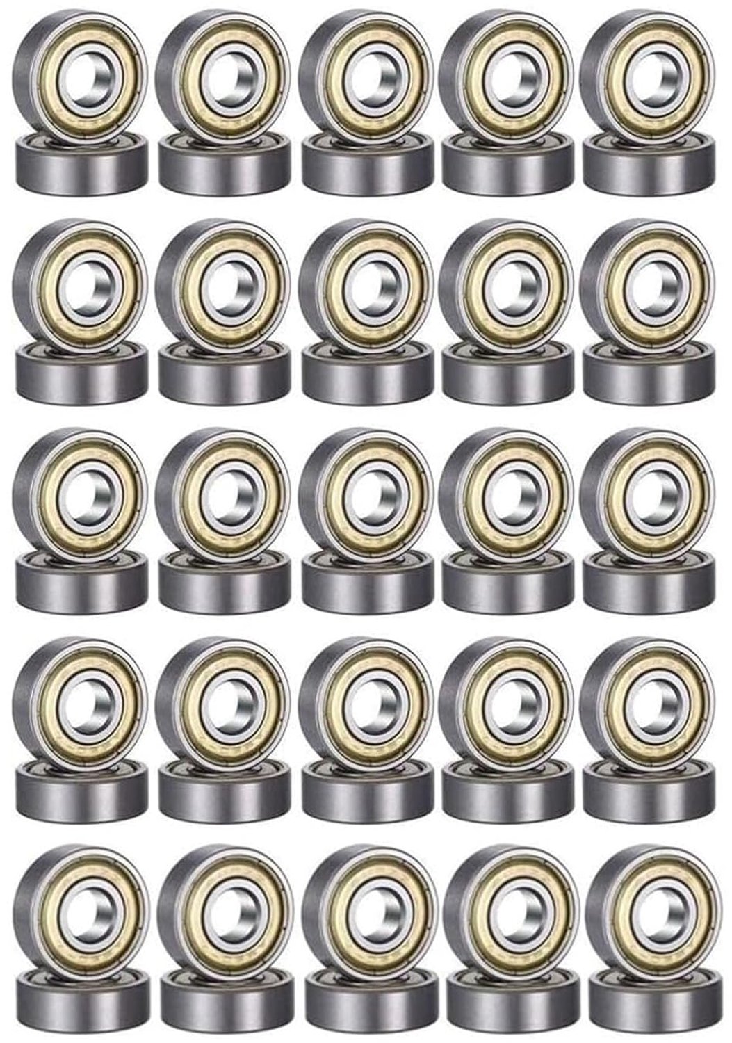 pack of 50 608zz ball bearings metal double shielded miniature groove ball bearings for skateboards scooters inline shopvlot