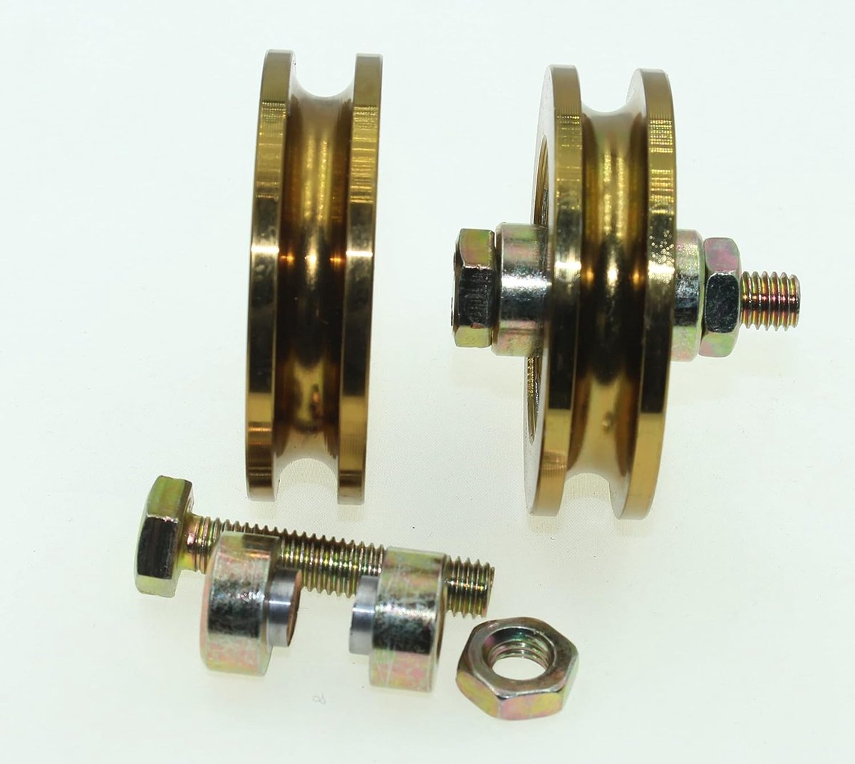 Packing of 2 sliding door wheels 59mm Diameter Round Groove Steel Made in EU 8mm Groove- 10mm Bearing - ShopVlot Skateonderdeel kopen online