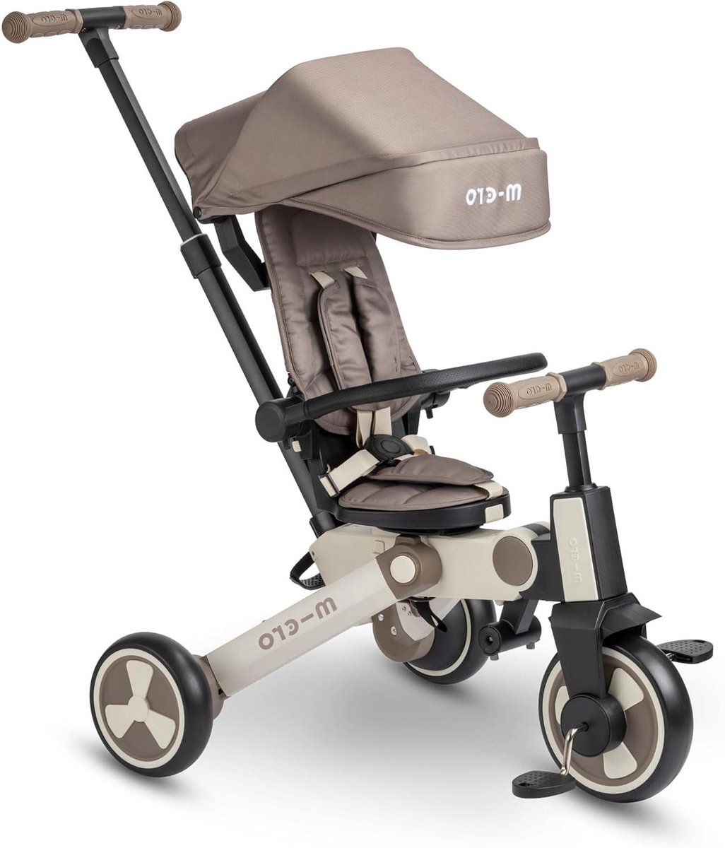 Peuter Driewieler - Kinderfiets Opvouwbaar - Veilig Buiten Spelen - 7 Slimme Stadia - One size - Latte Bruin Driewieler kopen online
