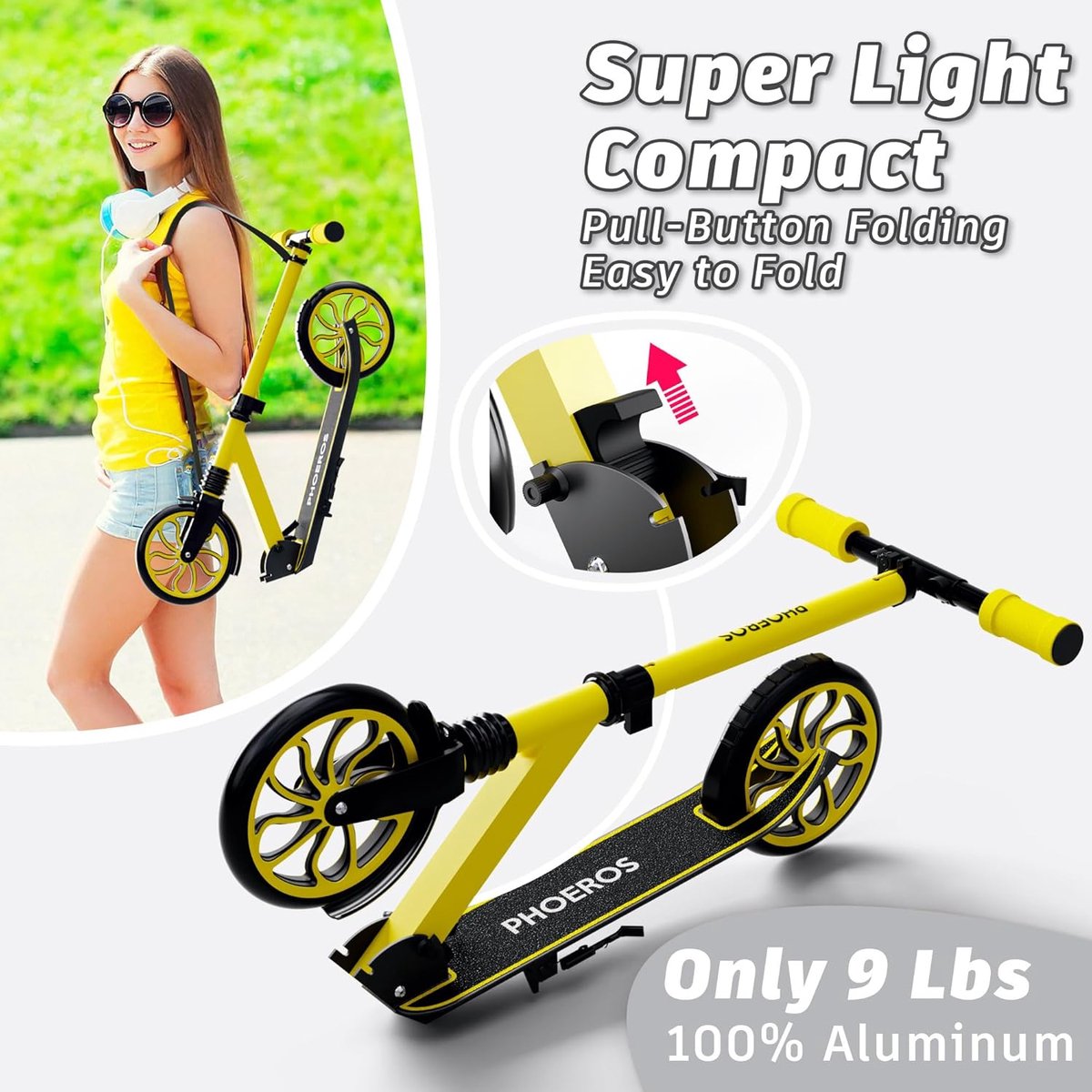 phoeros kick scooter voor kinderen van 6 12 jaar tieners en volwassenen jeugd lichtgewicht aluminium step voor shopvlot