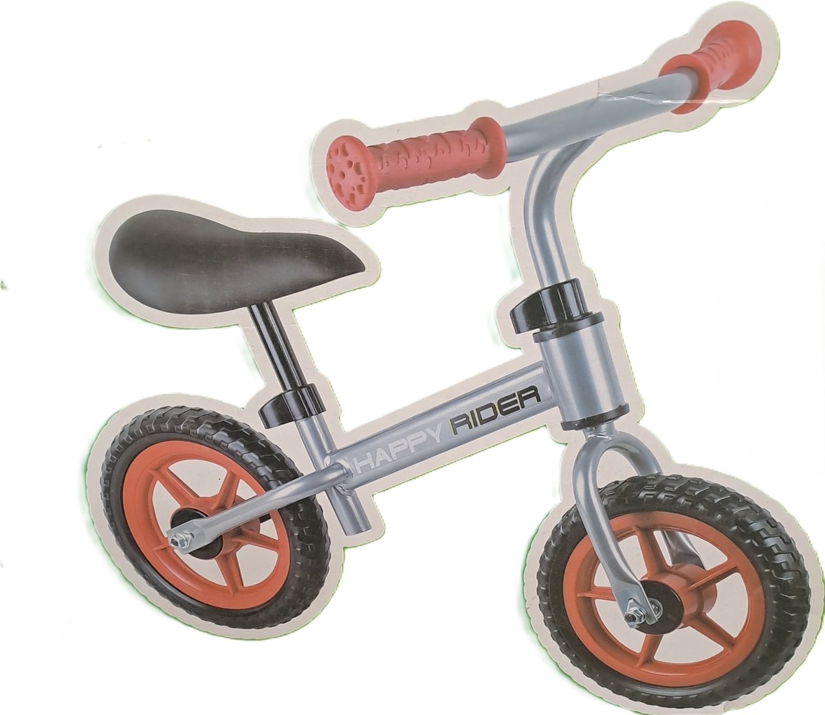 playing kids metalen loopfiets zilvergrijs rood
