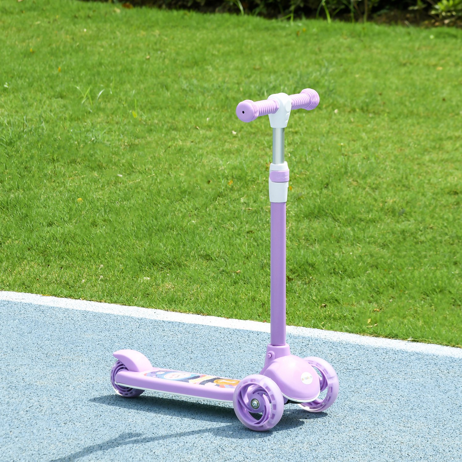 Playon Kinderroller - Met LED-verlichting en achterrem - 52 x 29 x 63-76 cm - Lila Step kopen online