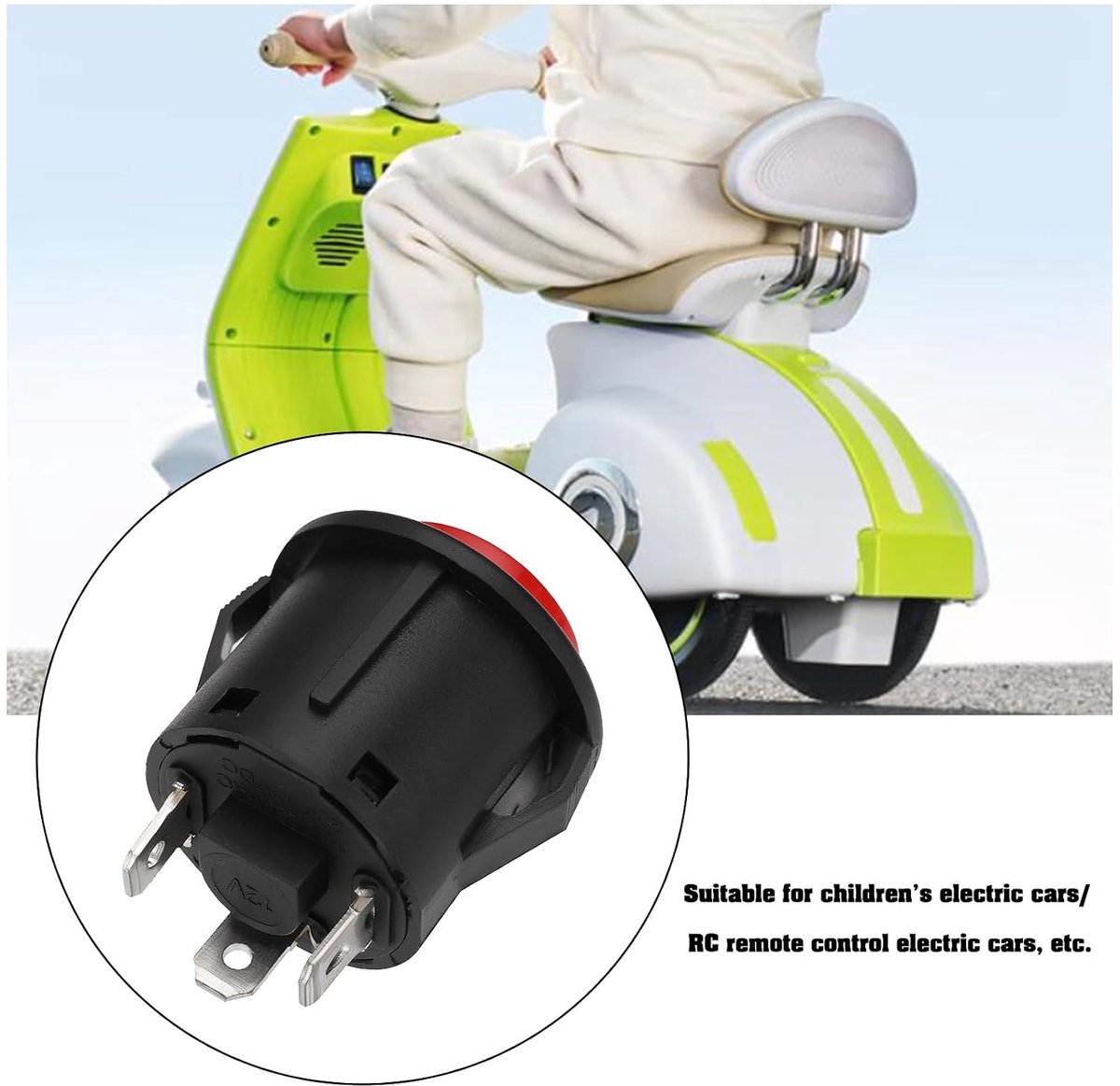 power start button switch 3pin 26mm 12v voor elektrische kinderauto s betrouwbare verbinding shopvlot
