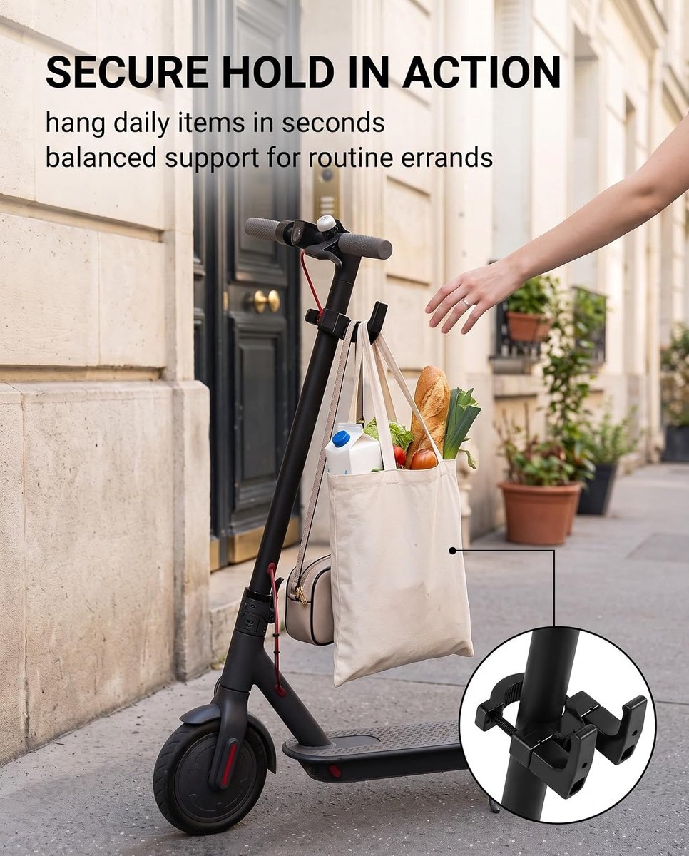 Premium haak voor elektrische step met dubbele haak design – robuuste accessoires voor e-scooter – ideaal voor tassen - ShopVlot Buitenspeelvoertuigaccessoire kopen online