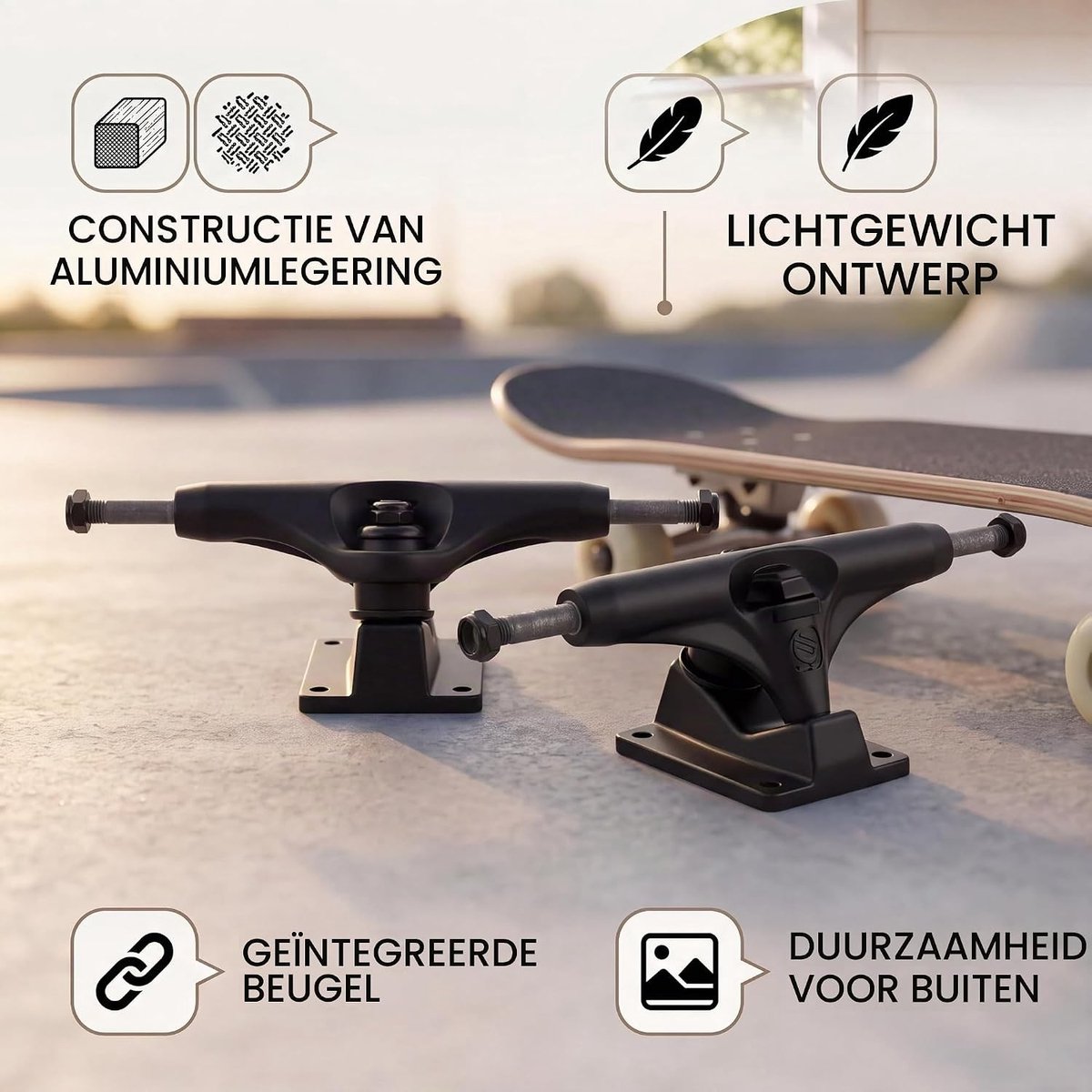 professionele skateboard brug steun set van 2 voor belt drive en 4 wielen longboard van aluminium
