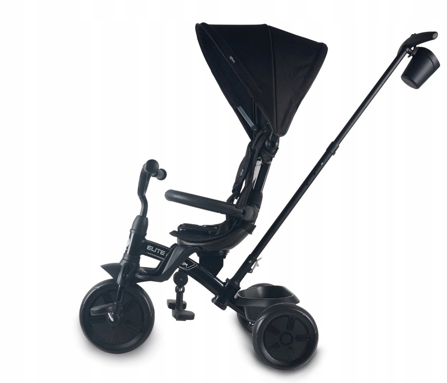 Qplay Elite Platinum Driewieler met Duwstang - Zwart Driewieler kopen online