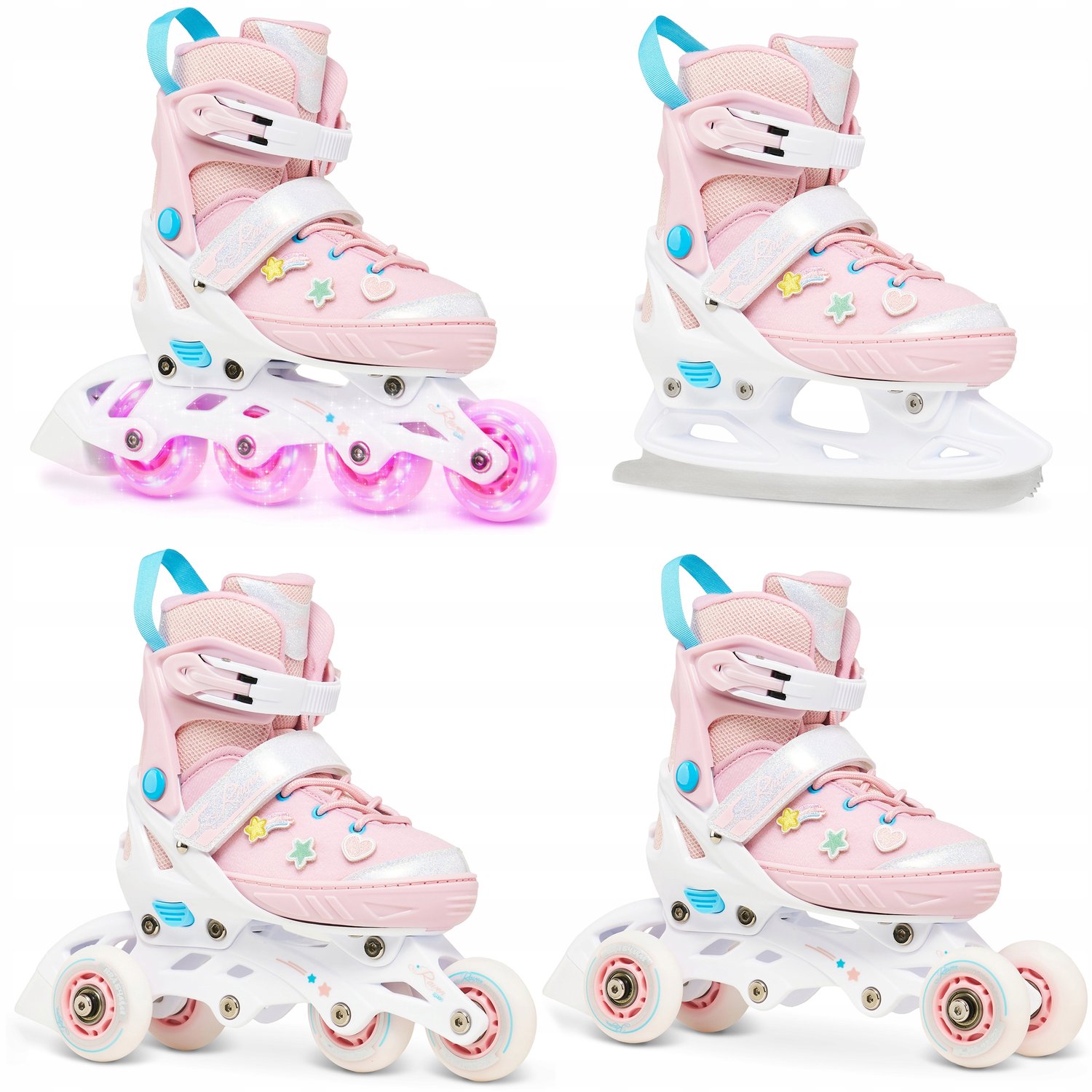 RAVEN Lilly 4-in-1 Kinder Skates/Schoenen met LED Wielen, Maat 35-39 Rolschaatsen kopen online
