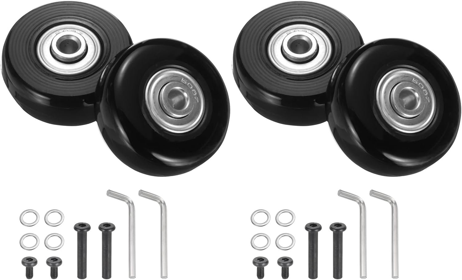 reservewielen bagage 45 x 18 mm draaibare rubberen wielen met lagers voor inline skates zwart 2 stuks servicetopper