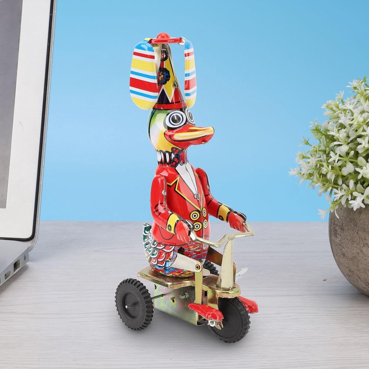 Retro Fiets Speelgoed met Beweegbare Knieën, Verzamelobject met Winder en Pedalen, Perfect als Verjaardagscadeau voor Kinderen Driewieler kopen online