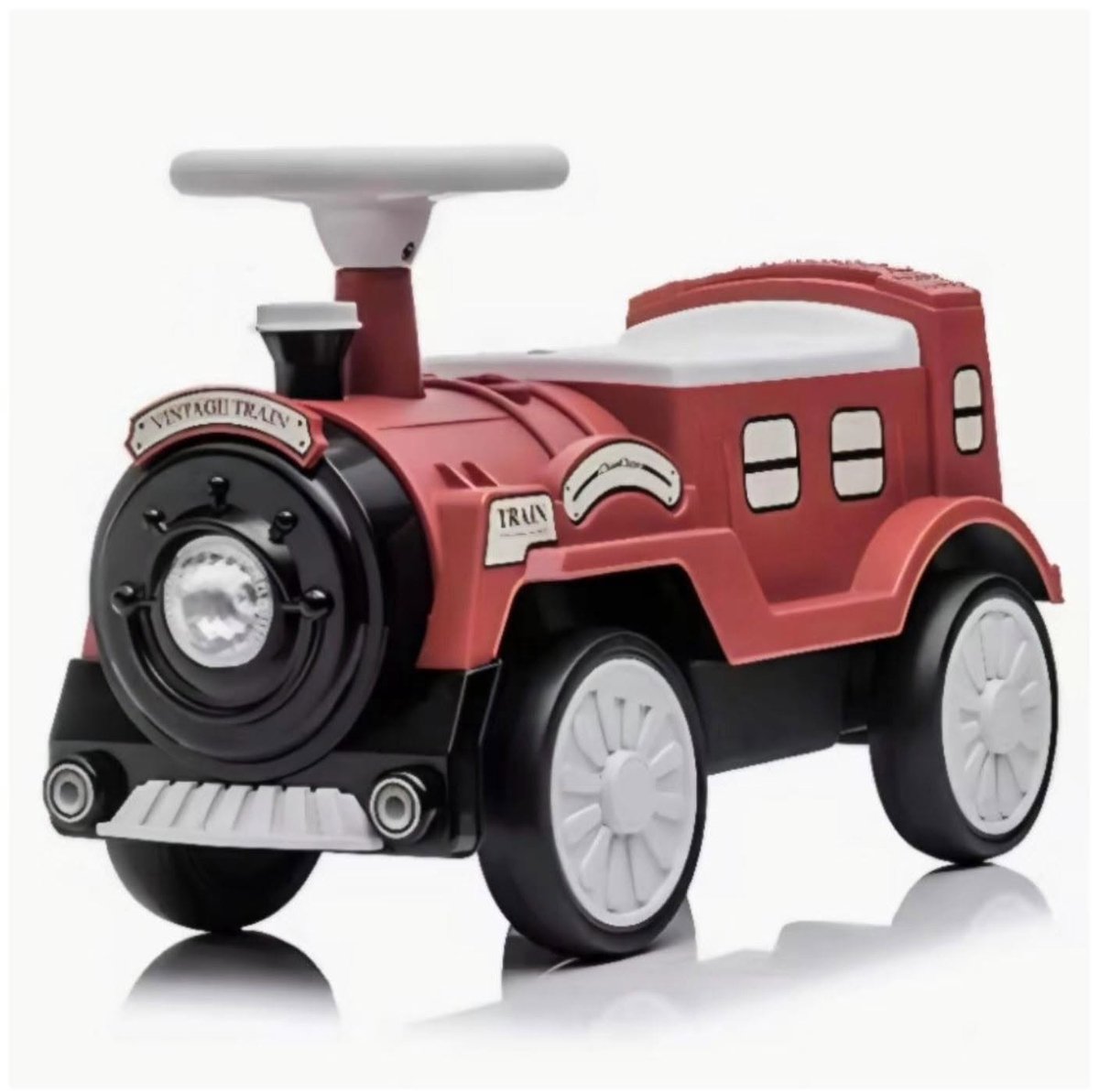 Retro Loopauto - looptrein – Rood/Wit – Vintage Look - Met Opbergvak – Voor Kinderen 2-5 Jaar Loopauto kopen online