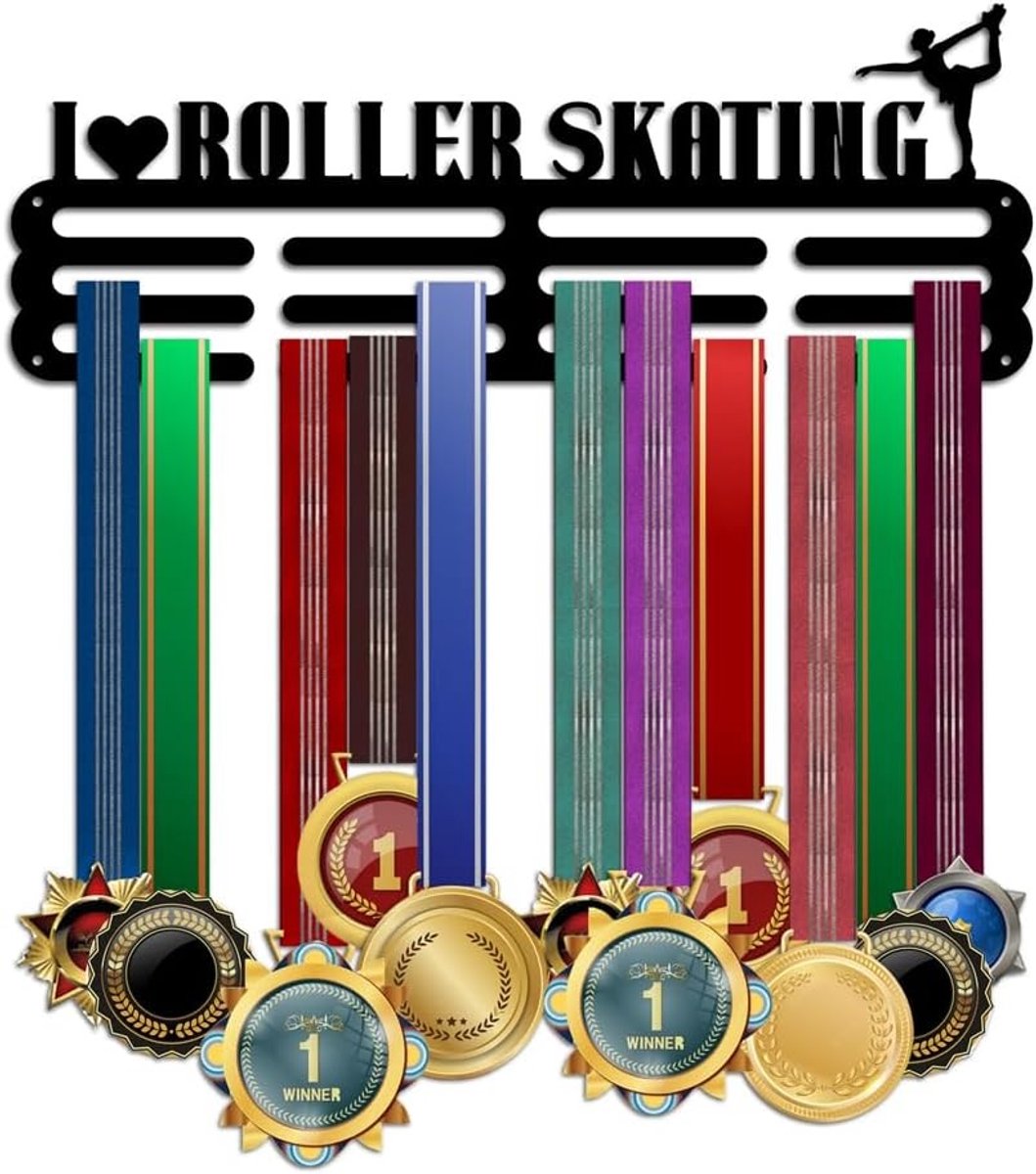 roller skates medaillehouder voor sportprijzen wandmontage medaille display met gegradueerde haken voor competitie medailles en awards